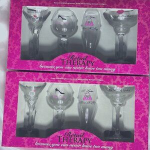 NWT! Retail Therapy Luxury Cordial Glass Collection - Girls' Night Essential